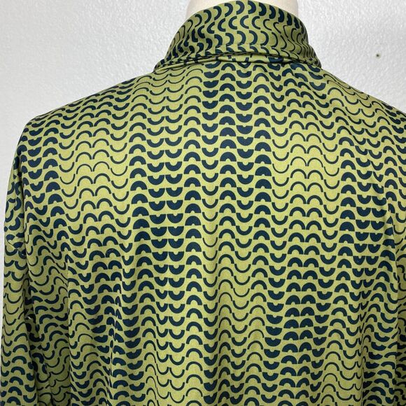 Vintage 70s Woman Mad House Shirt Blouse Medium Green Knit USA Mod Hipster - Picture 8 of 13
